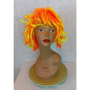 Short Curly Orange Wig | Short Fluffy and Layered Orange Curly Wig